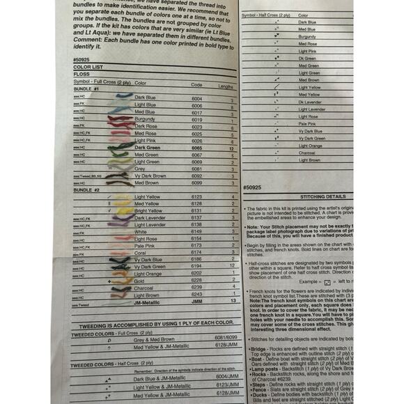 Thomas Kinkade Lamplight Bridge Cross Stitch Kit #50925 Started VTG 1996 READ - Picture 8 of 8